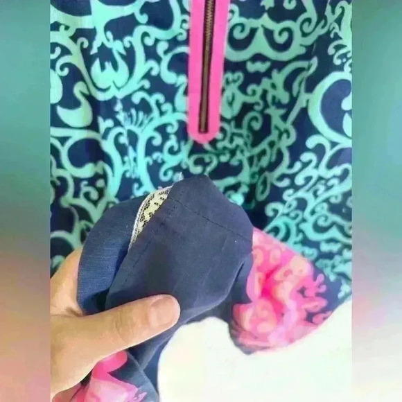 Lilly Pulitzer Delia Fountain Hopping Pink Blue Shift Dress - Picture 6 of 9